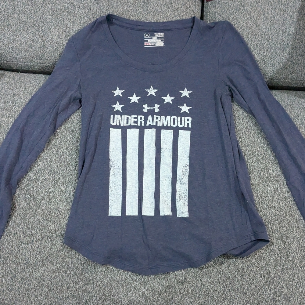 Long Sleeve Navy Blue Under Armour Shirt